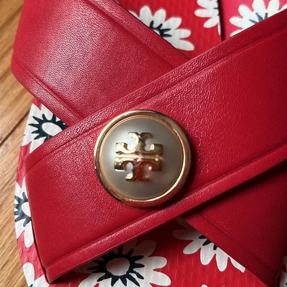 Tory Burch Melody Criss Cross Leather Sandals Sz 9 - Picture 5 of 15